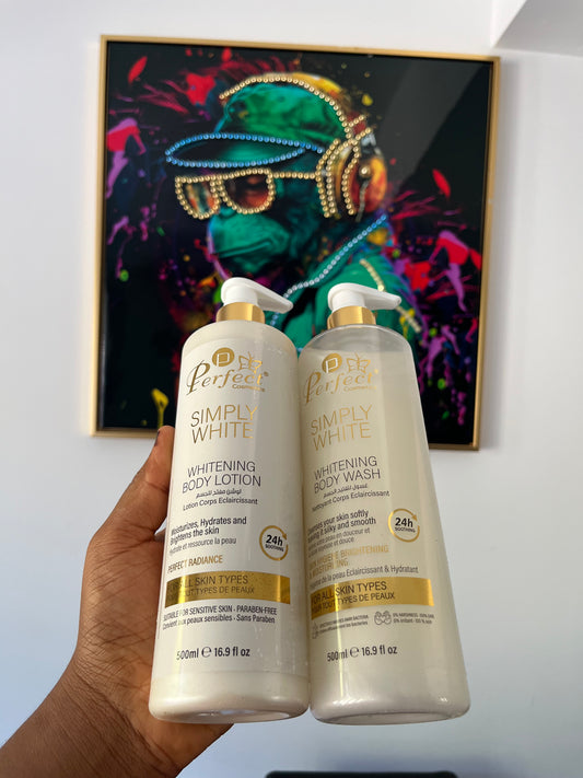 Simply white whitening Shower gel and Body lotion