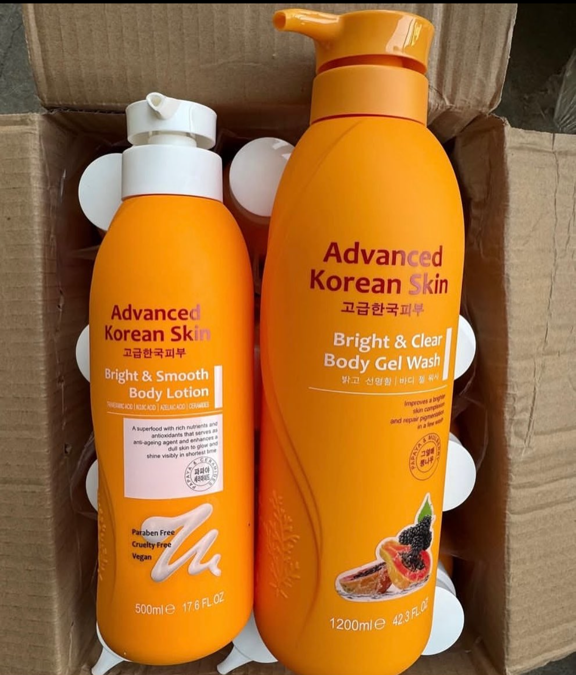 Advanced Korean body lotion and shower gel