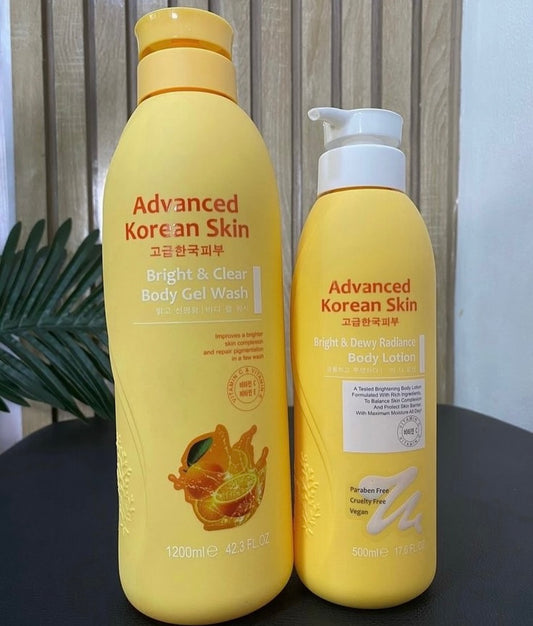 Advanced Korean shower gel and lotion in papaya